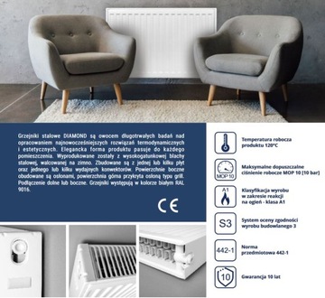 ПАНЕЛЬ МАЛОГО МОЩНОГО РАДИАТОРА DIAMOND V22 500х1600