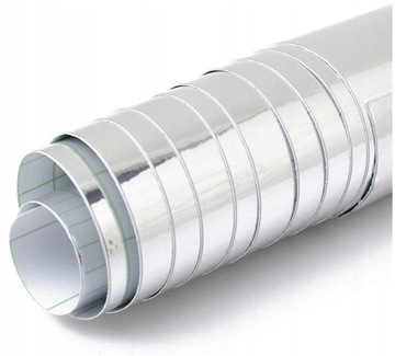 FOLIA OKLEINA LUSTRZANA CHROM SREBRNA 152cmx1M