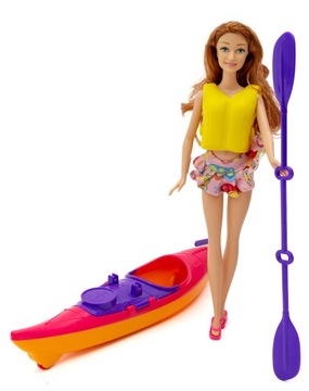 Кукла Кайбиби КАЯКИНГ в лодке-каяке + обувь для весла на байдарке Капок