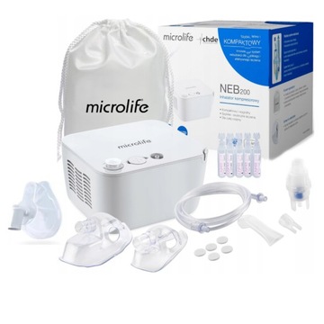 MICROLIFE Inhalator Nebulizator NEB 200 + Rossmax silikonowa maska do inhal