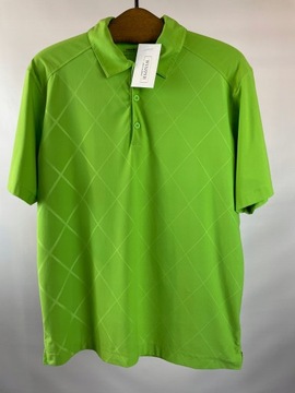 Koszulka męska polo zielona z rombami sportowa NIKE GOLF dri-fit USA r. L