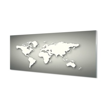 Nowoczesny panel Szare tło biała mapa 125x50 cm