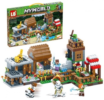 KLOCKI MY WORLD DUŻA WIOSKA MINECRAFT 778el