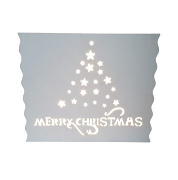 Dekoracja świąteczna LED napis Merry Christmas ozdoba biała 29x24 cm