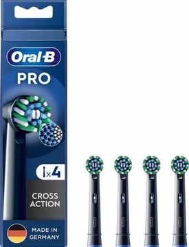 KOŃCÓWKI ORAL B CROSS ACTION CZARNE 4 SZTUKI BLACK