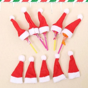 50/100pack Christmas Candy Toping Hat с Lollipop Mini Christmas Hat Hat