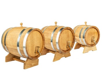 Дубовая бочка для самогона 15л, кран латунный