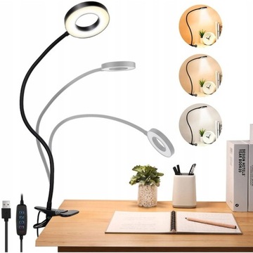 LAMPKA BIURKOWA USB SZKOLNA Z KLIPS 360° 48 LED