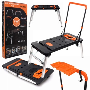 KRAFT&DELE STÓŁ WARSZTATOWY ROBOCZY SKŁADANY 7W1 WÓZEK KOBYŁKA KD10748