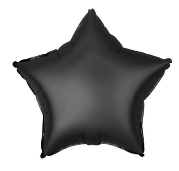 Balon foliowy GWIAZDA czarna HEL 45cm MATOWY