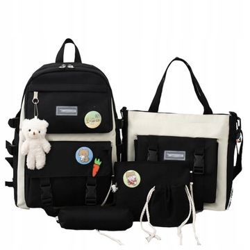 PLECAK SZKOLNY TORBA KAWAII SCHOOL BACKPACK 5SZT
