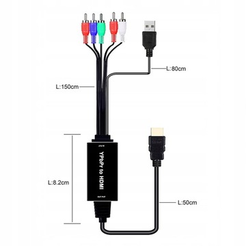 Кабель-переходник RCA RGB YPbPr в HDMI