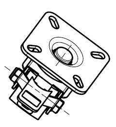 Koła fi 50 mm czarne 4 szt mocowanie na płytkę wytrzymałość zestawu 1200kg