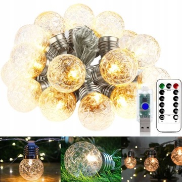 САДОВАЯ ГИРЛАНДНАЯ ЦЕПЬ СВЕТОВ ДОМ ОКНО LED ВОДОНЕПРОНИЦАЕМЫЙ USB 6м + ПУЛЬТ ДИСТАНЦИОННОГО УПРАВЛЕНИЯ