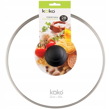 KOKO POKRYWA POKRYWKA SZKLANA ŻAROODPORNA 28 CM