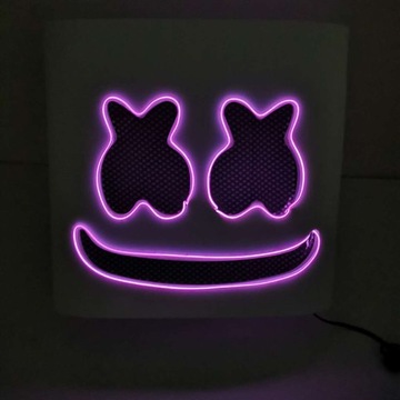 MASKA DJ-A LED KAPTUR Z PIANKI MARSHMALLOW ROZŚWIETLAJĄCA HALLOWEEN MASKI