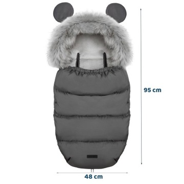 СПАЛЬНЫЙ МЕШОК ДЛЯ КОЛЯСКИ ELMI RICOKIDS - ТЕМНО-СЕРЫЙ