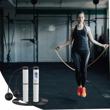 PROFESJONALNA SKAKANKA 3W1 Z LICZNIKIEM PIŁECZKI CROSSFIT REGULOWANA CARDIO