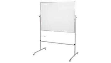 Вращающаяся магнитная доска индустриального цвета, белая, сухостираемая, 120х90 см.