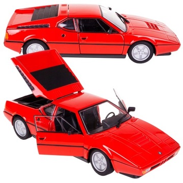 AUTO MODEL METALOWY WELLY BMW M1 1:24 OTWIERANE DRZWI KLAPA SKRĘCANE KOŁA
