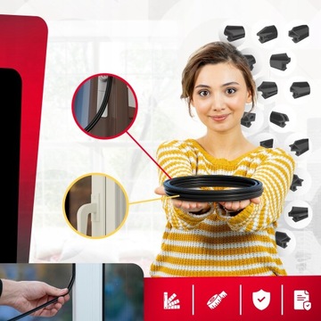 KOMPLET Uszczelka Okienna do Okien Czarna VEKA S-834X i 835X - 2x1m