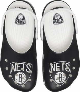 Męskie Buty Chodaki Klapki Crocs Classic NBA Brooklyn Nets Clog 41-42