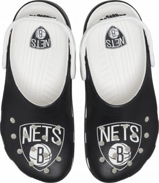 Męskie Buty Chodaki Klapki Crocs Classic NBA Brooklyn Nets Clog 45-46