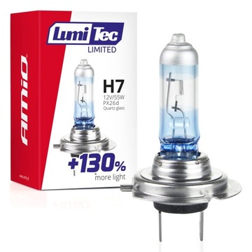 Żarówka H7 12V 55W LumiTec Limited +130% PX26d Więcej światła filtr UV