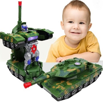 CZOŁG WOJSKOWY Z DŹWIĘKI Światła Z ROBOT 2W1