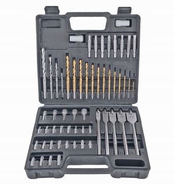 НАБОР СВЕРЛ И СВЕРЛ СПАЛЬНЫЕ СВЕРЛА ДЕРЕВЯННЫЙ МЕТАЛЛИЧЕСКИЙ ЧЕМОДАН 57 EL