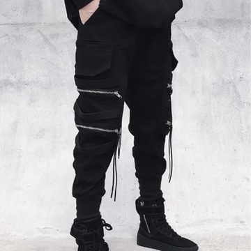 Hit Color Cargo Pants Men's Joggers Trousers Lette