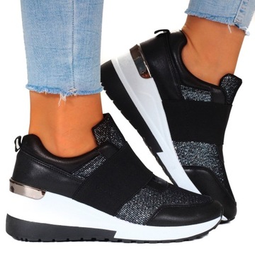 Czarne ADIDASY Damskie Buty sportowe Stylowe