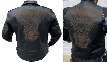 Новый мотожилет, выжженный лазером ДВИГАТЕЛЬ, размер M