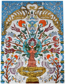 Orientalne KAFLE arabskie malowane ręcznie mozaika płytka ścienna 60 x 45