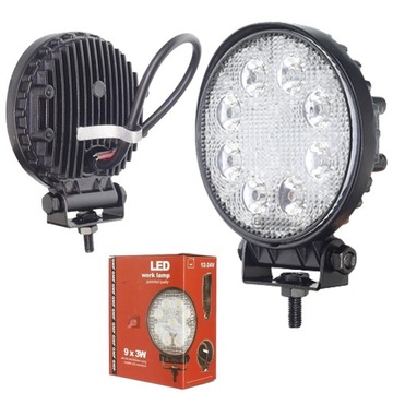 LAMPA OKRĄGŁA ROBOCZA LED 12-24V 9x3W FI 116mm GMP