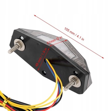 CZERWONE ŚWIATŁO STOP LED TYLNE Z KIERUNKOWSKAZEM HAMULCA DO MOTOCYKLA 12V