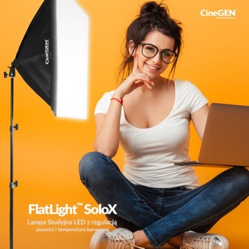 Lampa LED z pilotem softbox 50x70 żarówka 150W statyw