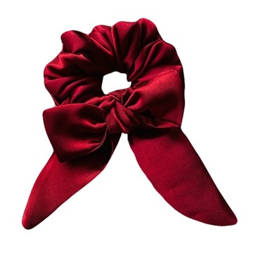 Gumka do włosów satyna scrunchie Bordowa
