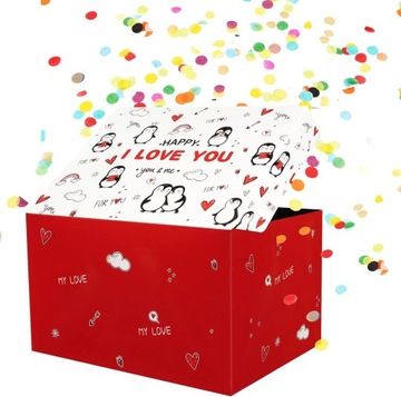 ПОДАРОЧНАЯ КОРОБКА ДЛЯ УКРАШЕНИЯ своими руками СЮРПРИЗ НА ДЕНЬ РОЖДЕНИЯ ВЗРЫВ + 2 КОНФЕТТИ