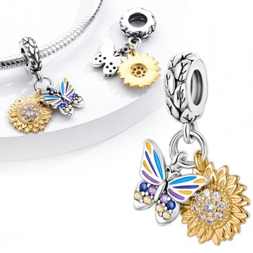 Charms do bransolet zawieszka MOTYL srebro C290