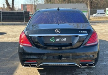Mercedes Klasa S W222 Limuzyna wersja długa 600 530KM 2015 Mercedes-Benz Klasa S S600 530KM 2015r. auto zarejestrowane i ubezpieczone, zdjęcie 5