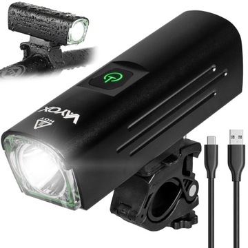 LAMPKA ROWEROWA PRZÓD OŚWIETELNIE ROWEROWE LED PRO VAYOX USB-C 1300lm IPX6