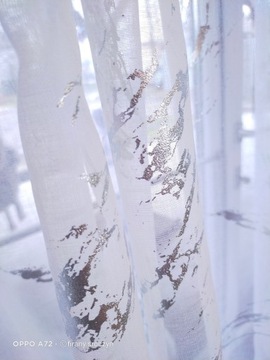 Штора Etamina, серебряные аппликации БЕТОН/МРАМОР, высота 300 см