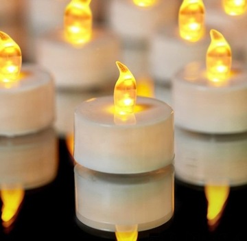 Лампы Tealight Маленькие светодиодные свечи на батарейках 20 шт. Свечи на батарейках