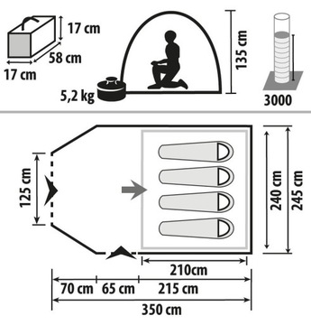 BERGER EASY ROCK ТУРИСТИЧЕСКАЯ ПАЛАТКА, 4-х местная