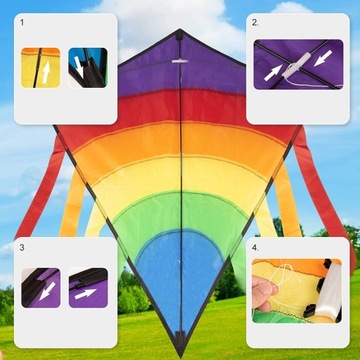 ОДНОСТРОЙНЫЙ ЗМЕЙ УДАРНЫЙ, ЛЕГКИЙ В УПРАВЛЕНИИ РАДУЖНОГО ЦВЕТА С 80-М ЛИНИЕЙ