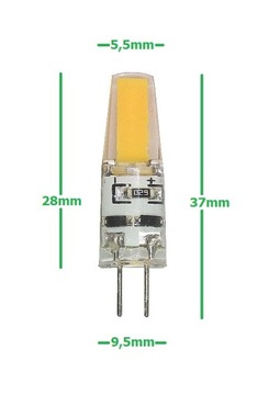 G4 LED ЛАМПОЧКА 2Вт 12В COB силикон, прочный, 4 шт.