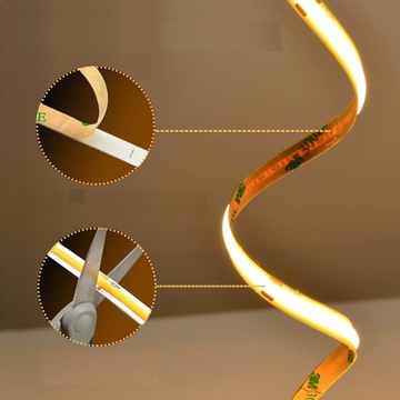 Светодиодная лента COB 1м 7Вт 12В IP20 320LED Непрерывная линия света Экономичная Мощная