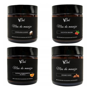 ZESTAW MUS DO MASAŻU VCEE 100ML NAWILŻAJĄCY 4 SZT