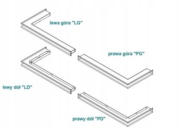Решетка для камина угловая Luft 560х560х90